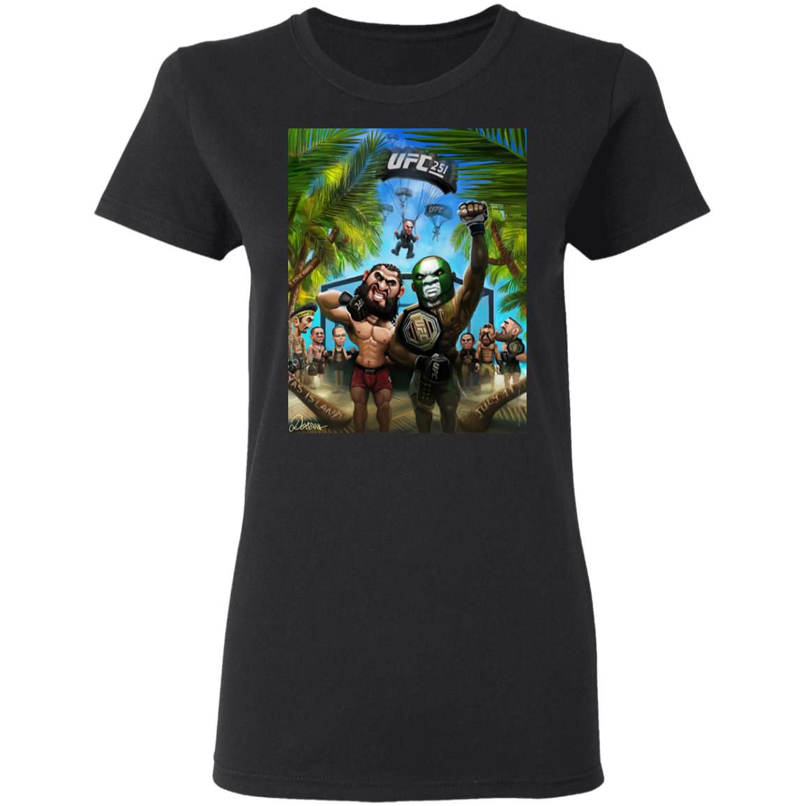 Jorge Masvidal Merch Women's UFC 251 Artist Series Event Black T-Shirt Jorge Masvidal Merch Women's UFC 251 Artist Series Event Black T-Shirt