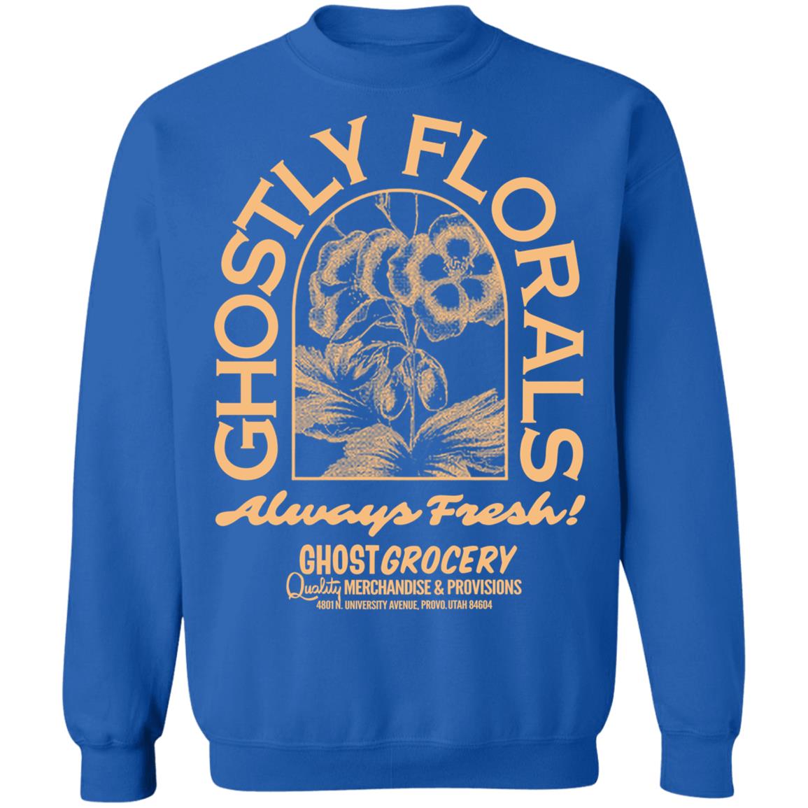 Lonely Ghost Merch Ghostly Florals Crewneck Lonely Ghost Merch Ghostly Florals Crewneck