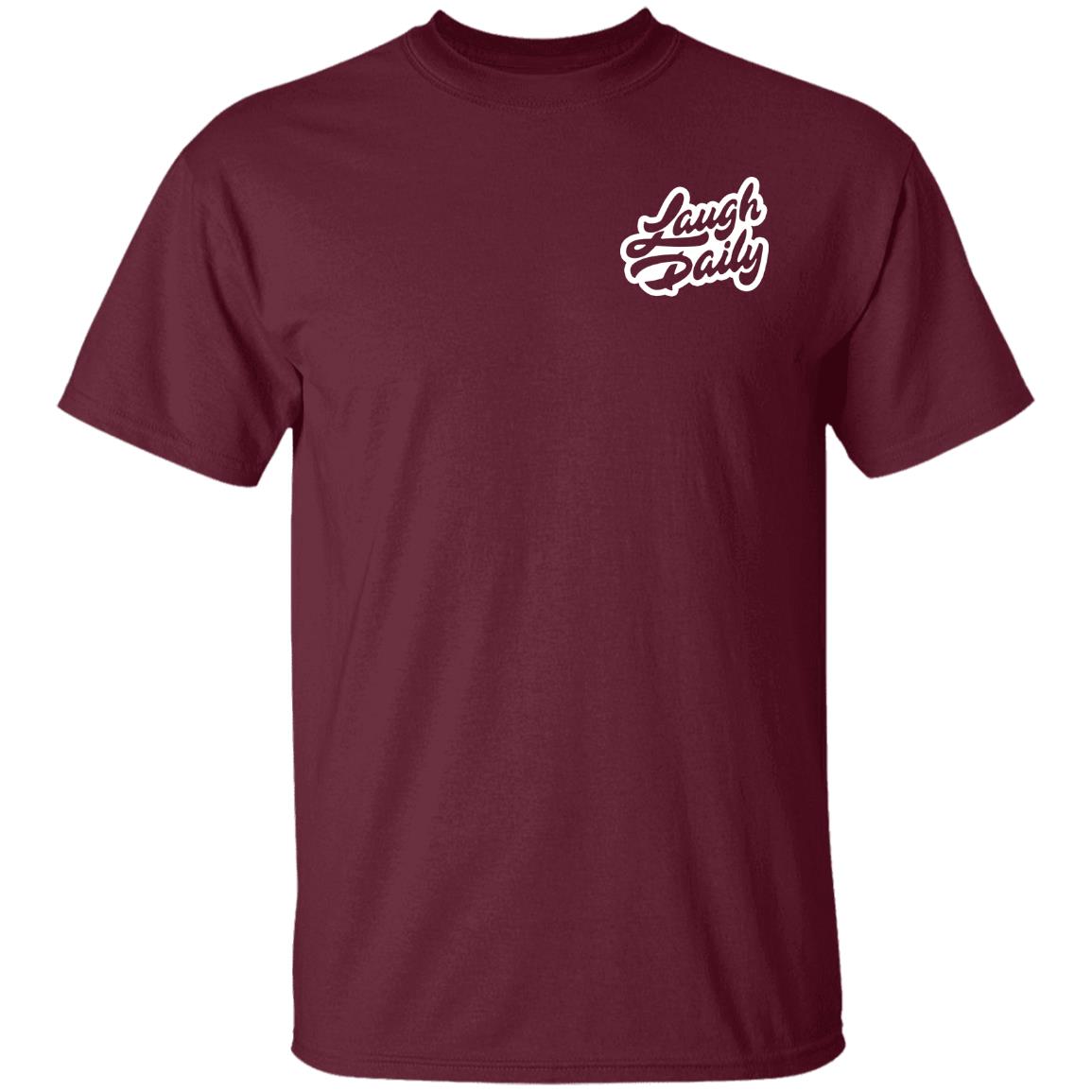 Morejstu Merch Laugh Daily Curved Hem Long Shirt Morejstu Merch Laugh Daily Curved Hem Long Shirt