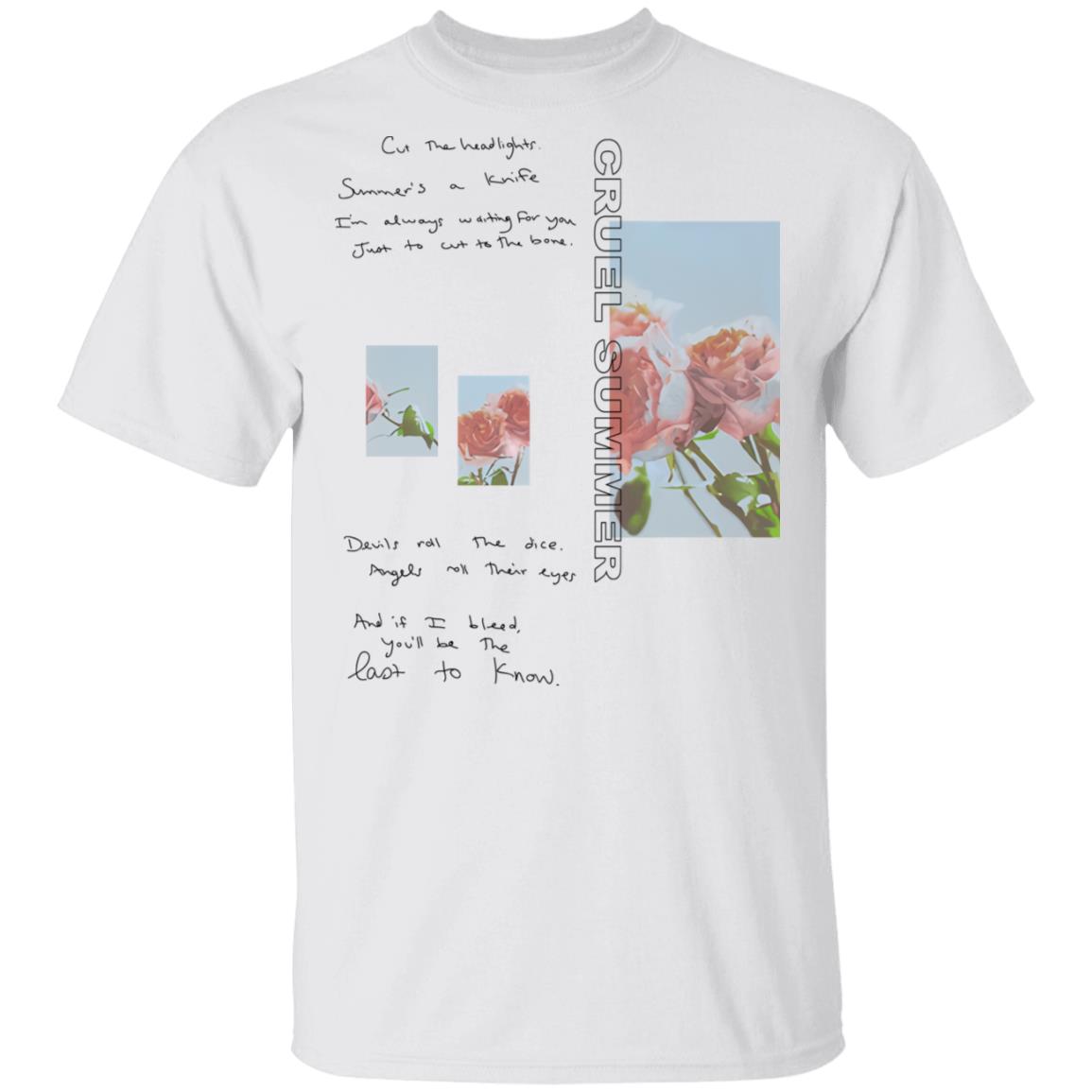 Taylor Swift Merch Cruel Summer Lyrics Tee Taylor Swift Merch Cruel Summer Lyrics Tee