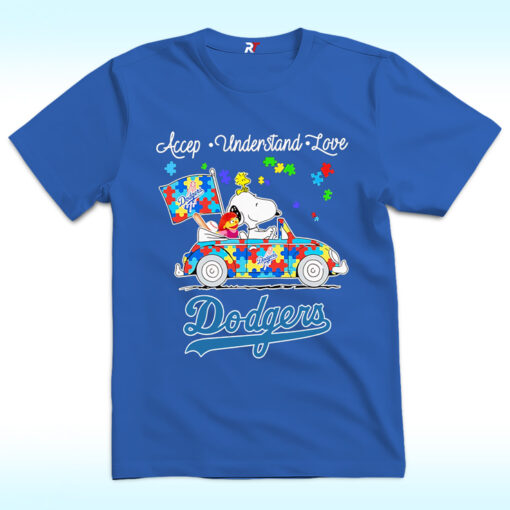Accept, Understand, Love Los Angeles Dodgers Shirt, Austism Day