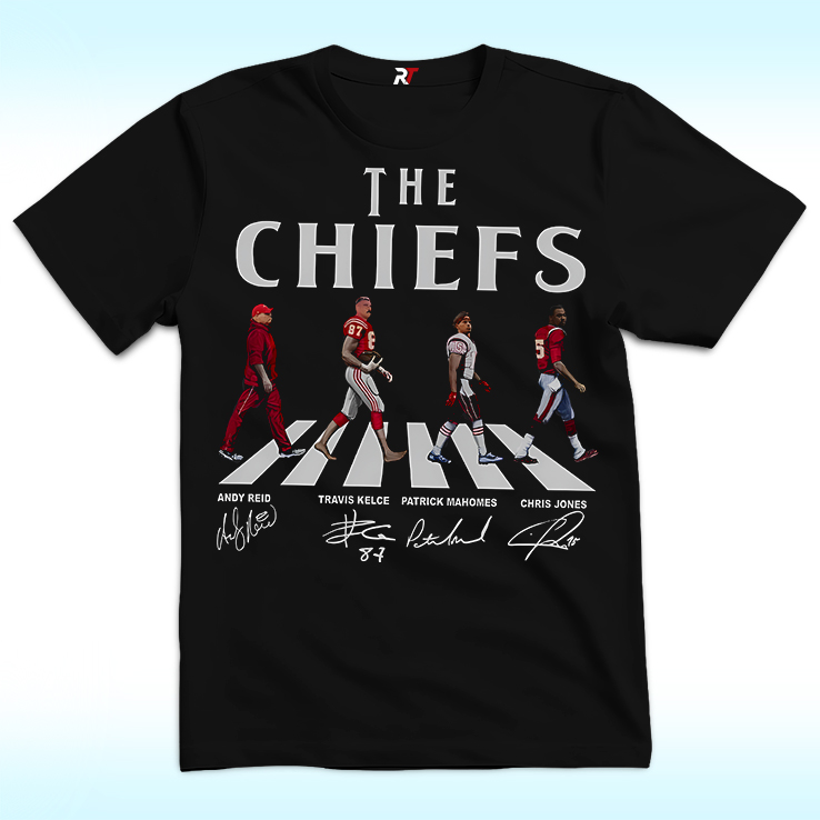 Chiefs Walking Abbey Road Signatures Shirt, Andy Reid, Travis Kelce, Patrick Mahomes, Chris Jones Chiefs Walking Abbey Road Signatures Shirt, Andy Reid, Travis Kelce, Patrick Mahomes, Chris Jones