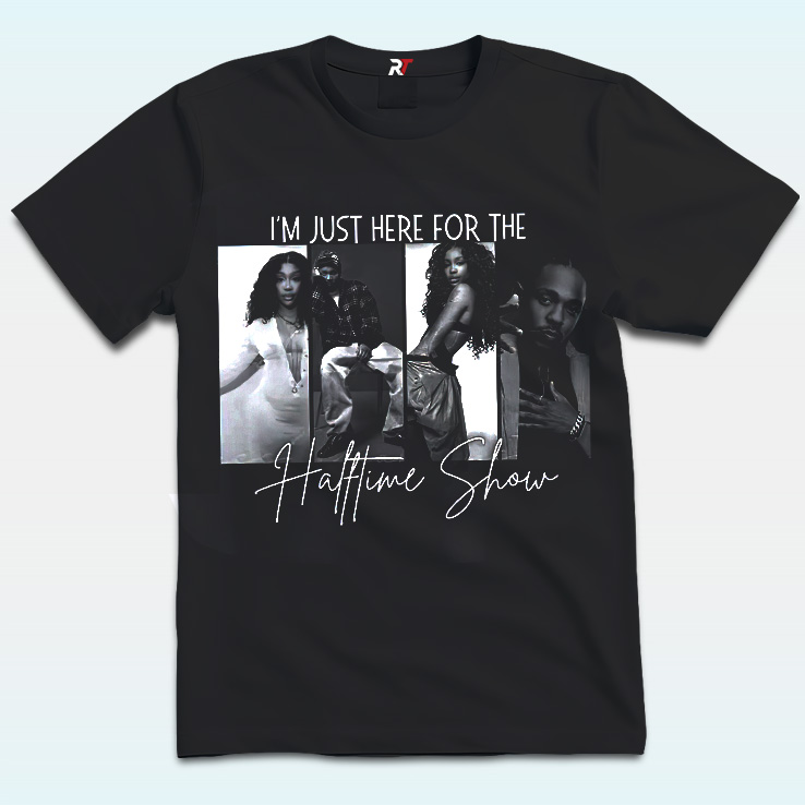 I'm Just Here For Halftime Show Super Bowl Shirt 2025 I'm Just Here For Halftime Show Super Bowl Shirt 2025
