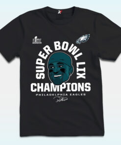 Jalen Hurts Black Philadelphia Eagles Super Bowl LIX Champions Shirt Jalen Hurts Black Philadelphia Eagles Super Bowl LIX Champions Shirt