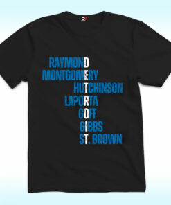 Lions Football Players Detroit Shirt, Gibbs, Brown, Raymond Montgomery Hutchinson Laporta Lions Football Players Detroit Shirt, Gibbs, Brown, Raymond Montgomery Hutchinson Laporta