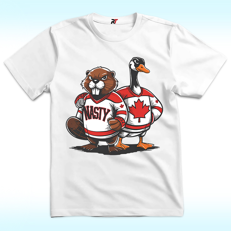 Nasty Canadians Shirt, Beaver and Canada Goose in Canada Hockey Nasty Canadians Shirt, Beaver and Canada Goose in Canada Hockey