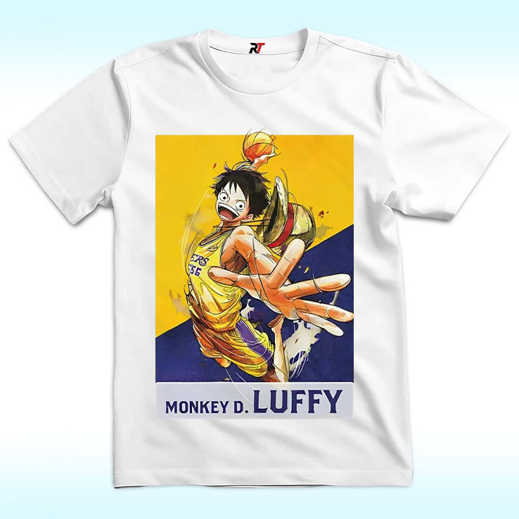 One Piece x Los Angeles Lakers Monkey D. Luffy Shirt One Piece x Los Angeles Lakers Monkey D. Luffy Shirt