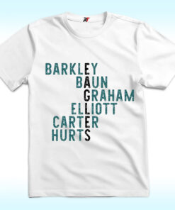 Philadelphia Eagle Players Names Shirt, Barkley, Baun Philadelphia Eagle Players Names Shirt, Barkley, Baun