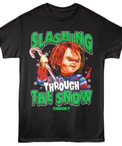 Chucky Slashing Through the Snow Men’s T Shirt Chucky Slashing Through the Snow Men’s T Shirt