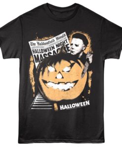 Halloween Michael Myers Carves Pumpkin Men’s T Shirt