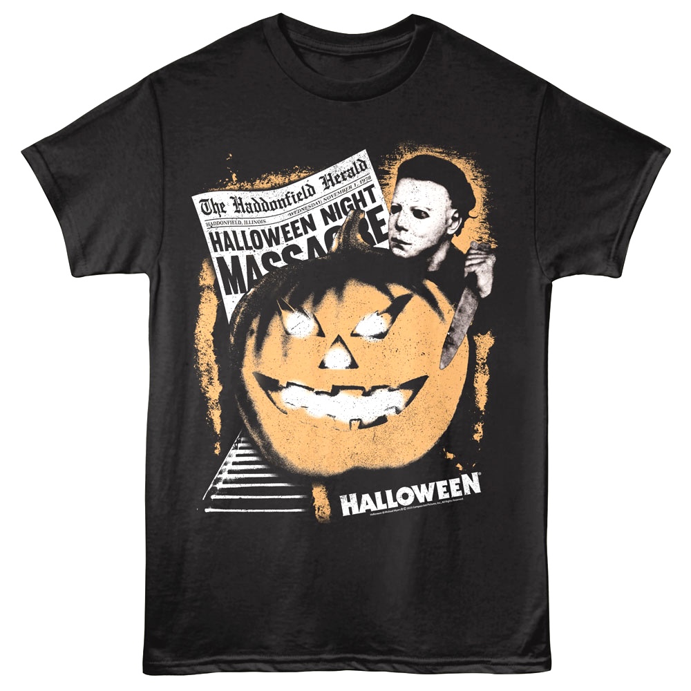 Halloween Michael Myers Carves Pumpkin Men's T Shirt Halloween Michael Myers Carves Pumpkin Men's T Shirt