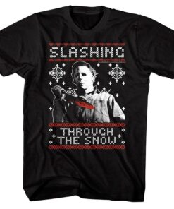 Halloween Slashing Through the Snow Men’s T Shirt
