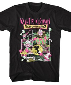 Killer Klowns Neon Comic Book Men’s T Shirt