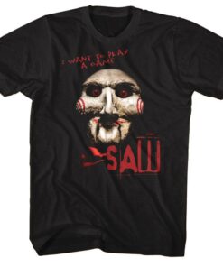 SAW Billy the Puppet Evil Red Eyes Men’s T Shirt SAW Billy the Puppet Evil Red Eyes Men’s T Shirt