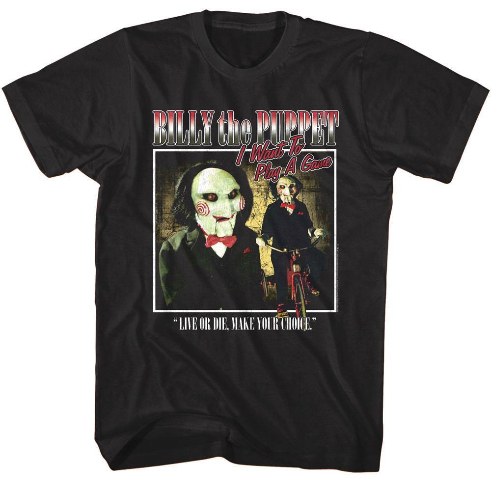 SAW Billy the Puppet Wants to Play a Game Men's T Shirt SAW Billy the Puppet Wants to Play a Game Men's T Shirt