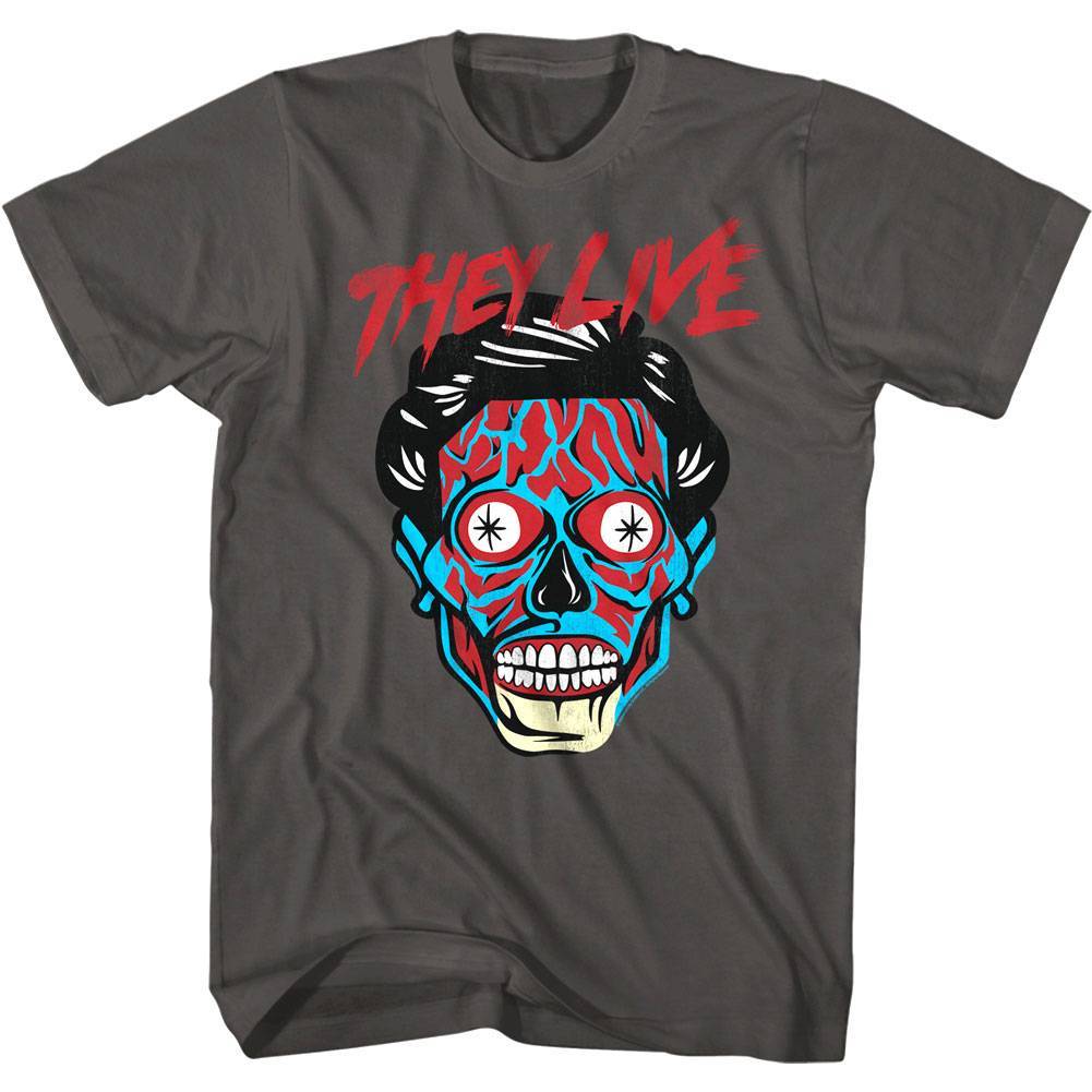 They Live Blue Alien Face Men's T Shirt They Live Blue Alien Face Men's T Shirt