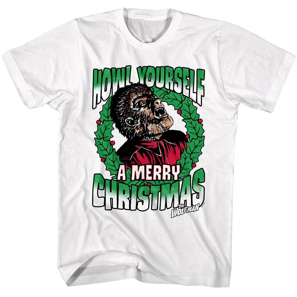 Wolfman Howl Yourself a Merry Christmas Men's T Shirt Wolfman Howl Yourself a Merry Christmas Men's T Shirt
