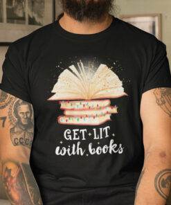 Book Christmas Tree Shirt Get Lit With Love