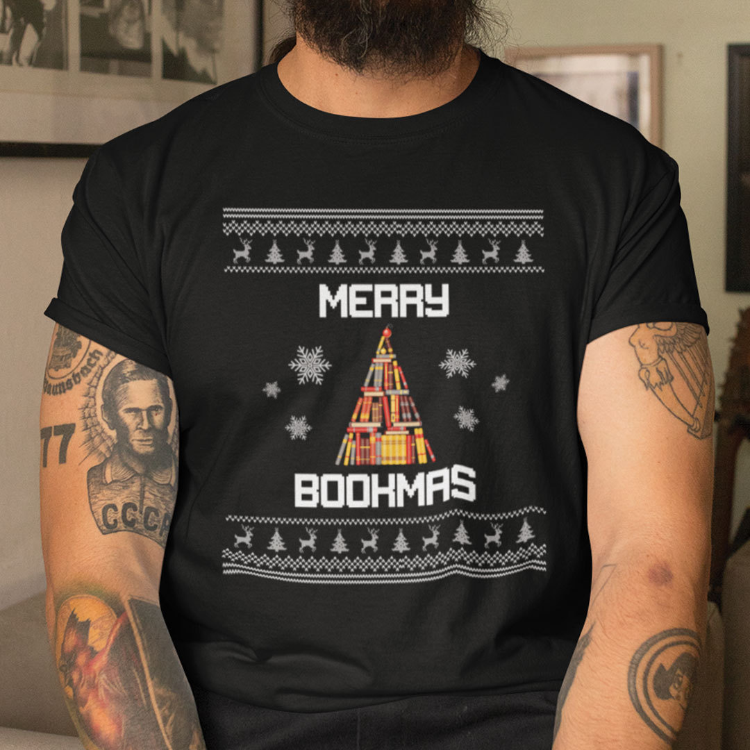 Book Christmas Tree Shirt Merry Bookmas Book Christmas Tree Shirt Merry Bookmas