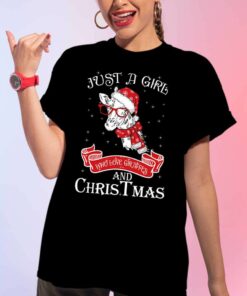 Christmas Giraffe T Shirt Just A Girl Who Love Giraffes