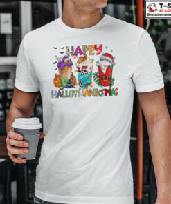 Happy Hallothankmas Shirt Happy Halloween Happy Thanksgiving Happy Christmas