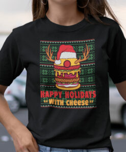 Happy Holidays With Cheese Shirt�Ugly Christmas Reindeer Horn