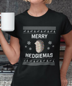 Hedgehog Christmas T Shirt Merry Hedgiemas