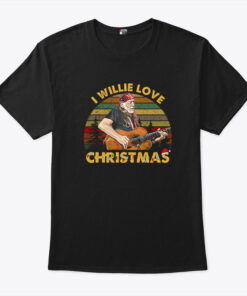 I Willie Love Christmas Shirt Willie Nelson Palying Guitar
