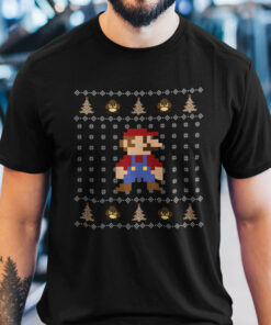 Mario Christmas T Shirt Game Lovers Tee