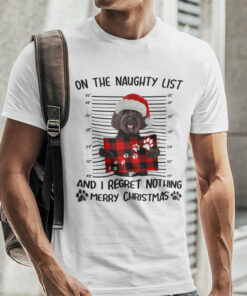 On The Naughty List And I Regret Nothing Tibetan Terrier Merry Christmas Shirt
