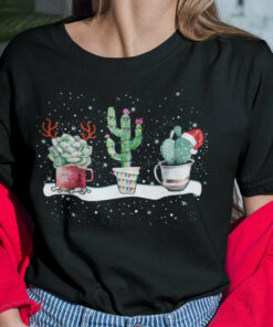 Succulent Shirt Cactus Santa Hat Reindeer