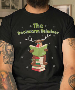 The Bookworm Reindeer Shirt Reindeer Reading Books