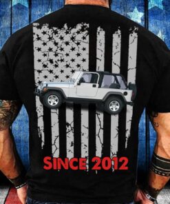 Upload Car Photo American flag shirt only back