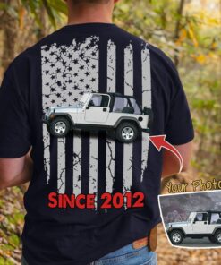 Upload Car Photo American flag shirt only back 4