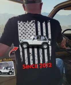 Upload Car Photo American flag shirt only back 5