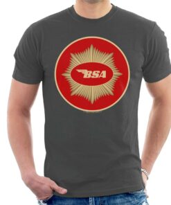 BSA Motorcycle Red Sun Flare Logo Men’s T-Shirt