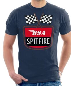 BSA Spitfire Motorcycle Flag Badge Decal Men’s T-Shirt