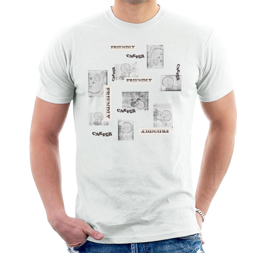 Casper The Friendly Ghost Cartoon Frame Montage Men's T-Shirt Casper The Friendly Ghost Cartoon Frame Montage Men's T-Shirt