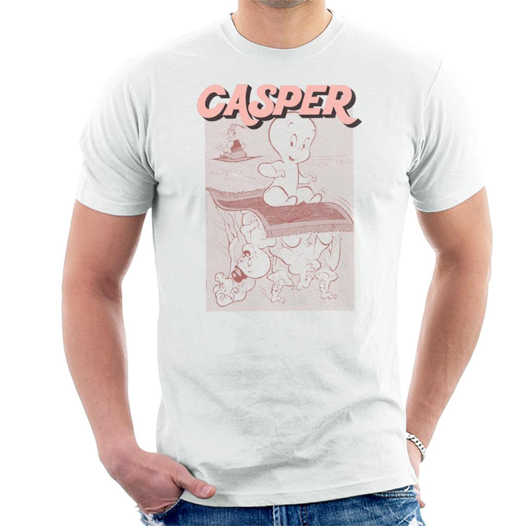 Casper The Friendly Ghost Characters On Flying Carpet Men's T-Shirt Casper The Friendly Ghost Characters On Flying Carpet Men's T-Shirt