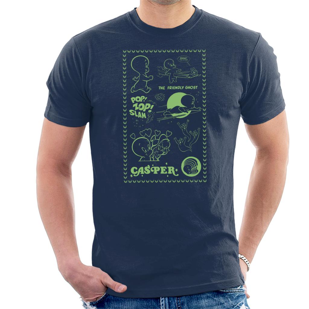 Casper The Friendly Ghost Pop Zop Slam Stamp Men's T-Shirt Casper The Friendly Ghost Pop Zop Slam Stamp Men's T-Shirt