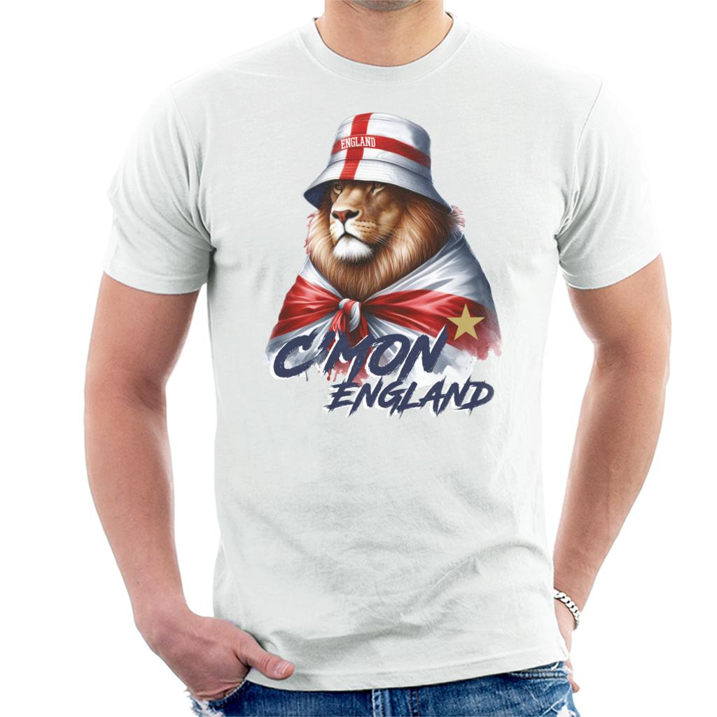 C'mon England Blue Flag Wrapped Lion Euro Football Men's T-Shirt C'mon England Blue Flag Wrapped Lion Euro Football Men's T-Shirt
